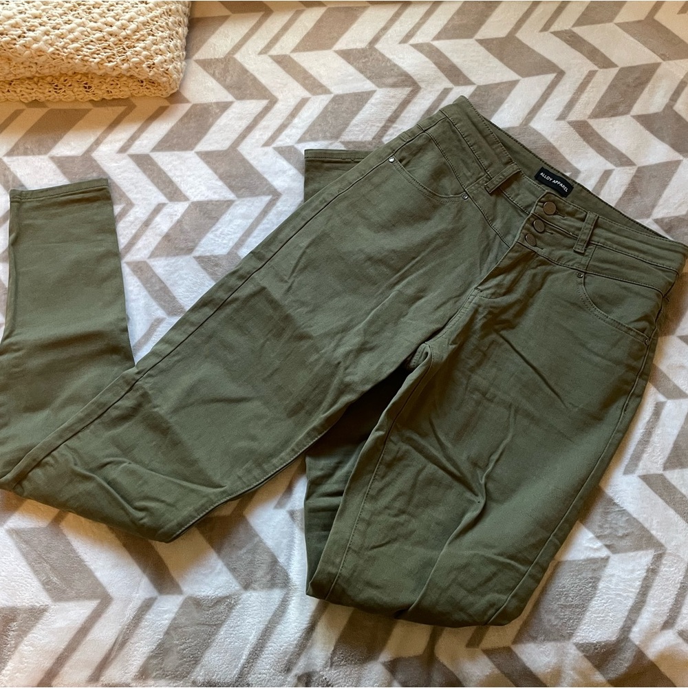 Alloy Apparel Tall Olive Green Skinny Jeans